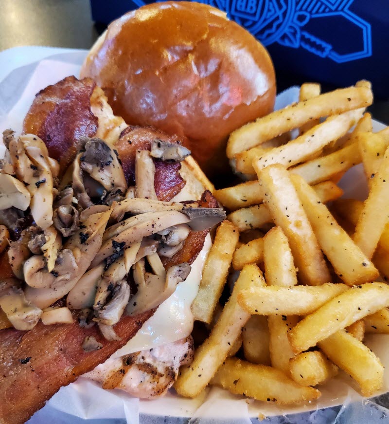 Grilled Mushroom Swiss<br>Bacon Chicken Breast